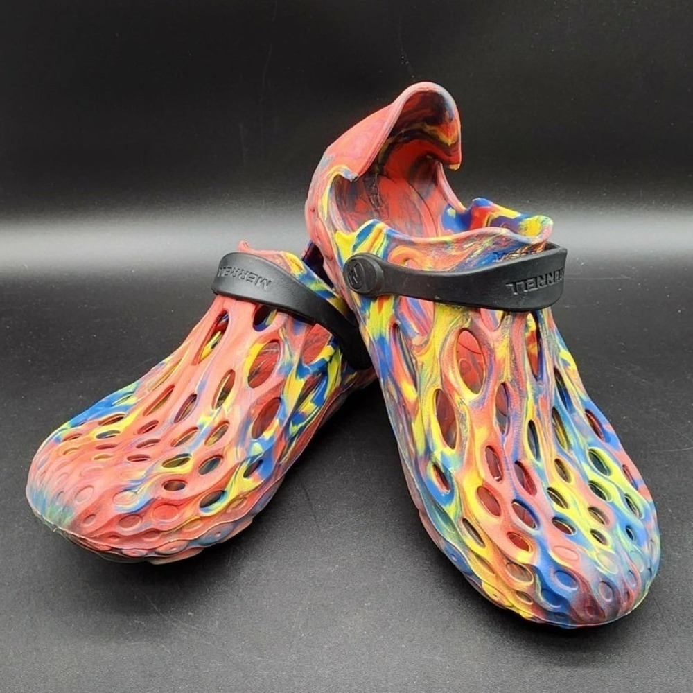 Merrell Hydro Moc Women Size 8 Multi Color Swirl Water‎ Shoes Clogs Slip On EUC